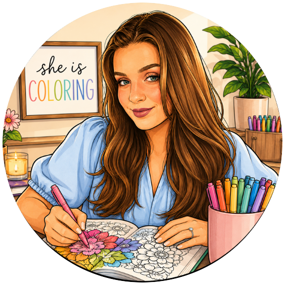 She Is Coloring